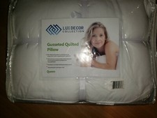 Lux Decor Collection Gusseted Quilted Bed Pillow - Set of 2 Premium Quality Bed