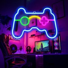 LED Neon Sign Night Lights Game Shape Room Party Wall Hanging Lamp Decor USB