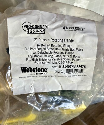 Webstone 2'' Press Round Isolator - Detachable Rotating Flange H-41407HV-RF475