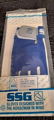 SSG Riding Glove Blue polo sport roper synthetic leather Mens X Small Left Hand