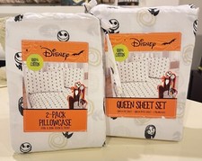 Disney Nightmare Before Christmas Queen Size Sheet Set Plus Extra Pillow Set