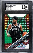 2019-20 Panini Mosaic #3 Kyrie Irving Will to Win GREEN PRIZM SGC 10 GEM MINT