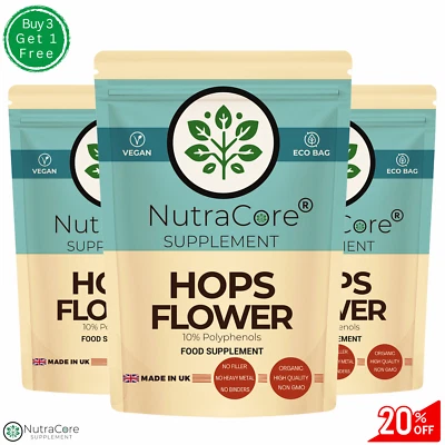 NUTRA CORE Hops Flower Extract Capsules 5500mg (10% Polyphenols) Immune Health, Vegan Caps