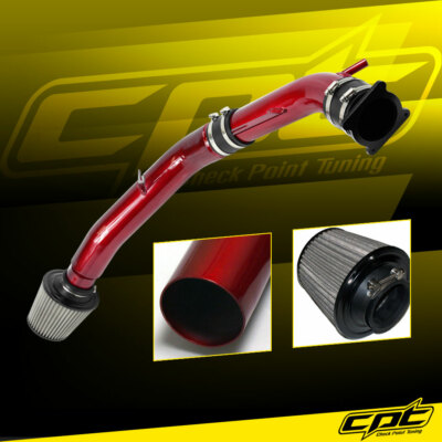 For 03-07 G35 3.5L V6 Manual Red Cold Air Intake + Blue Filter Cover