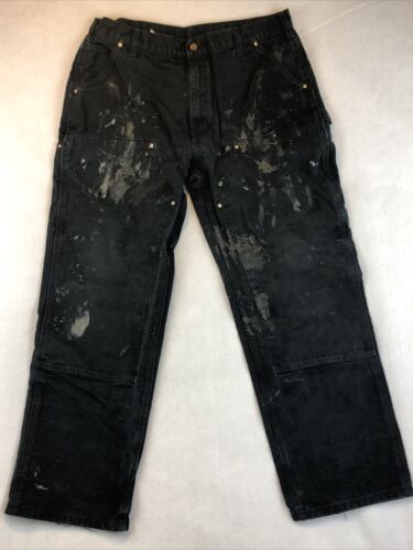 Carhartt Double Knee Pants Size 38x31 Denim Black… - image 1