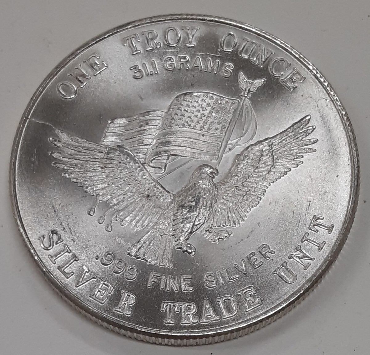 1981 US Assay Office 1 Ounce .999 Silver Trade Unit - See Photos
