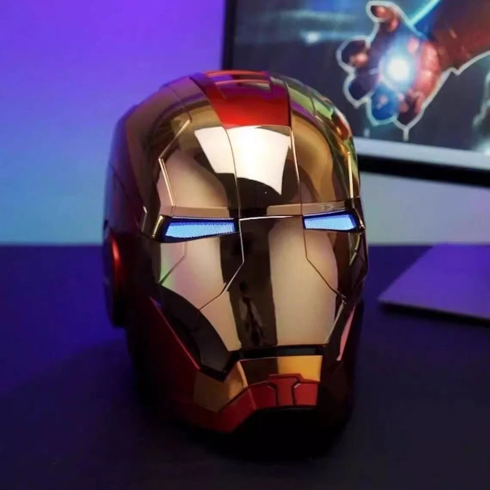 Autoking Iron Man Mk5 Mask Cosplay Helmet Golden Silvery Ver. Wearable Gifts Boy - Image 2 of 4