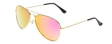 Prive Revaux Commando Pilot Sunglasses in Gold/Black/Polarize Pink Mirror 60mm