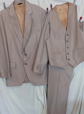 Kuppenheimer 3 Piece Suit Mens 40R 36X31 Beige Vintage