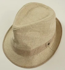Stetson All American Linen Blend Lightweight Woven Summer Fedora Hat Size Medium