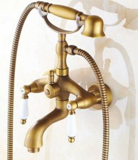 Wall Mounted Antique Brass Bathtub Hand-held Shower Faucet Set Mixer Tap 2tf315