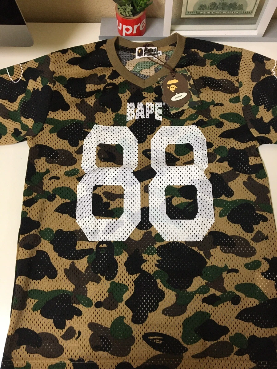 BAPE 1ST CAMO FOOTBALL MESH JERSEY - GREEN