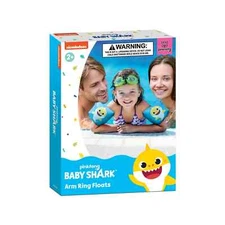 Pinkfong Baby Shark Inflatable Blue Arm Ring Floats for Swimming Ages 2+