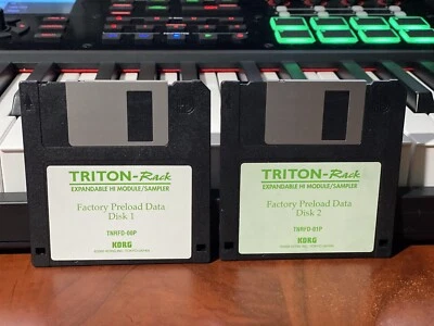 16SAMPLES Korg TRITON RACK Data Factory PRELOAD Data Floppy Disk Set TNRFD-00P - TNRFD-01P