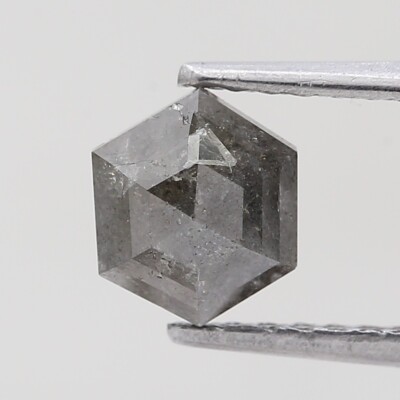 Kostüm Grau Farbe Natürlicher Diamant 1.62tcw Hexagon Solitaire