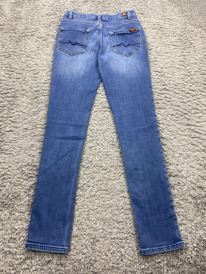 Jeans 7 For All Mankind Niña 12 Juveniles Paxtyn Ajustados Tiro Medio Elastizados Denim Foto 2 de 4