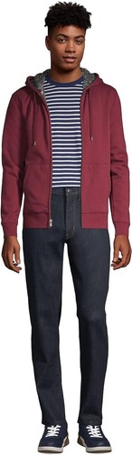 NWT Lands End Men's Serious Sweats Sherpa Lined Hoodie Size M $100 LE02