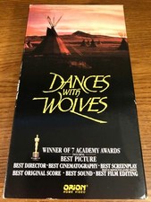 Dances With Wolves VHS VCR Video Movie Kevin Costner, Mary Mcdonnell Used