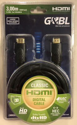 G&BL Classic HDMI digital Kabel 3,0 Meter, High Speed Kabel, schwarz