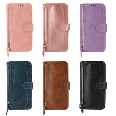 For iPhone 17 14 15 16 Plus 13 12 MIni 11 Flip Cover Zipper Wallet Leather Case