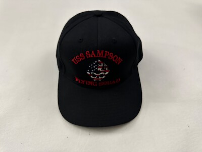 USS SAMPSON DDG 102 FLYING SQUAD The Corps Black Baseball Cap Hat One Size