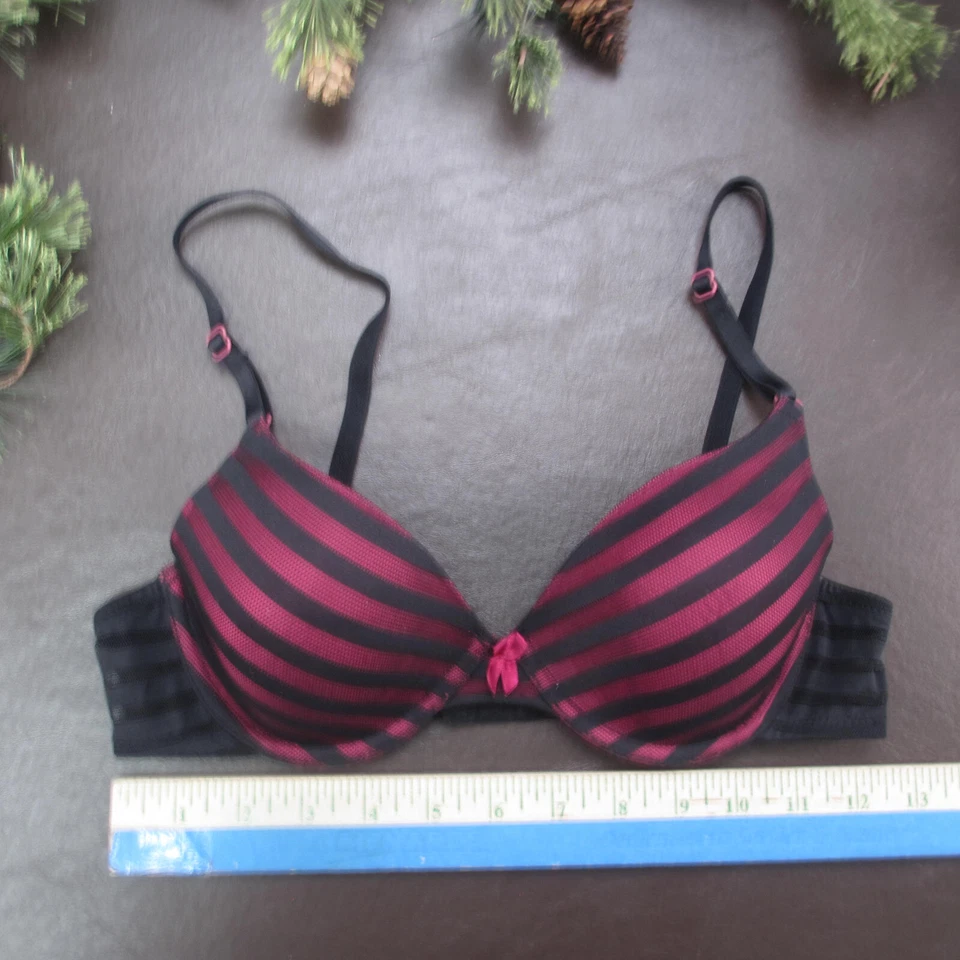 Maidenform 胸罩 34B 粉色衬垫钢圈可调扣背 — 第 2/4 张图片