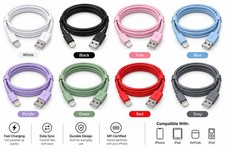 USB-A to Lightning 6ft MFi Certified Fast Charge Data Sync Cable Multicolor