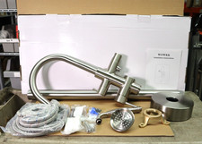 Wowkk Tub Filler Freestanding Bathtub Faucet Brushed Nickle W/ Hand Shower