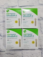 ONE TOUCH UltraSoft 2 Lancets 30G 400total 4x100 FREE Shipping Exp 10/2029
