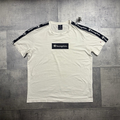 Champion T-Shirt Logo Tape Off White Cremeweiß Größe L
