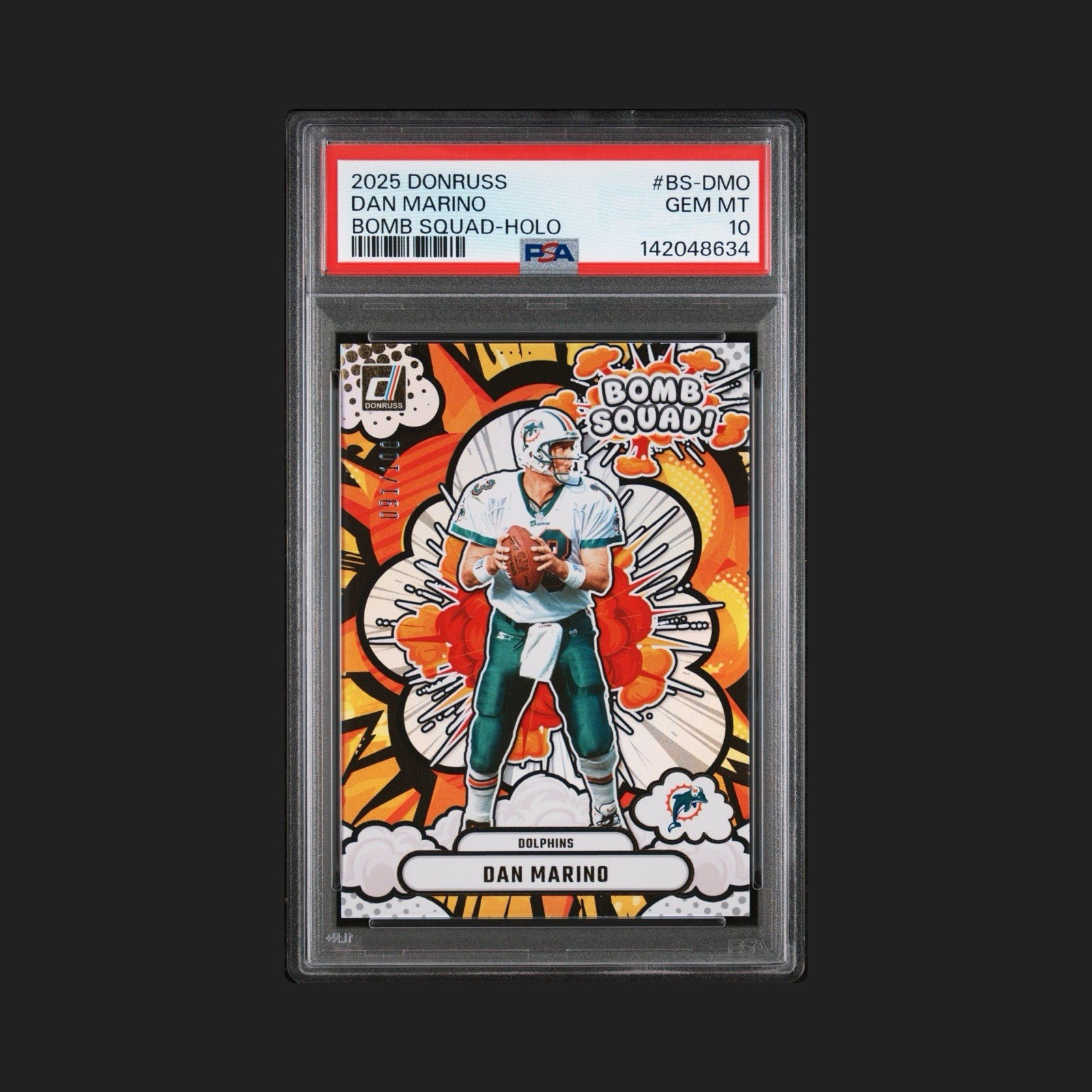 2025 Donruss Bomb Squad Dan Marino Holo #/100 PSA 10 Miami Dolphins💣🔥