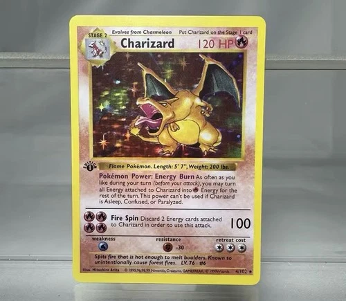 New ListingCharizard 4/102 Base Set 1st Edition Holo Rare 120 HP English Pokémon Card
