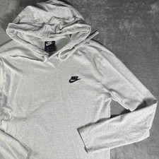 Nike Lightweight Hoodie Pullover Long Sleeve White/Gray Men's Medium