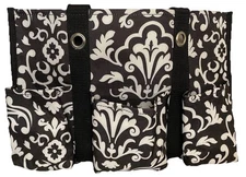 Thirty One Organizing Utility Tote Bag Parisian Pop Black White 5 Pockets