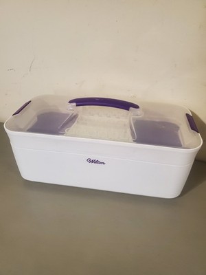 Wilton Decorator Preferred Cake Decorating Tool Caddy Handheld Purple White EUC