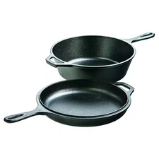 Lodge 3.2qt Cast Iron Combo Cooker: Skillet & Frying Pan Set, 10.25"