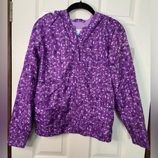 Columbia Girls Purple Omni-Shield Hooded Windbreaker Jacket RG3029 Size 14/16