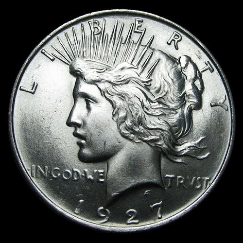 1927-D Peace Dollar Silver ---- Gem BU+ Stunning US Coin ---- #KK274
