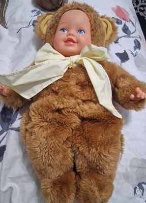 Vintage Anne Geddes Teddy Bear Baby Doll 16''