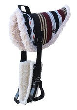 Horse Western Treeless Fur Padded Serape Acrylic Bareback Pad Stirrups 39212