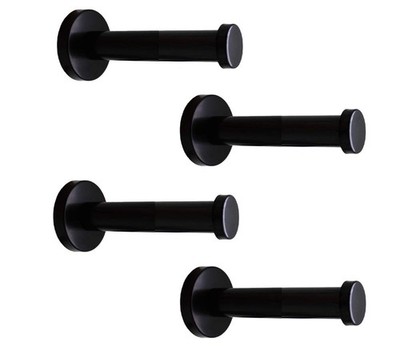 Classic Black Stainless Steel Heavy Duty Wall Mount Hooks, Bath Towel Hooks, ...