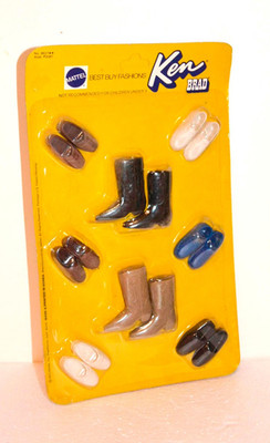 RARE ! Barbie- KEN / Brad - 8627 - blister bottes et chaussures - MATTEL 1972