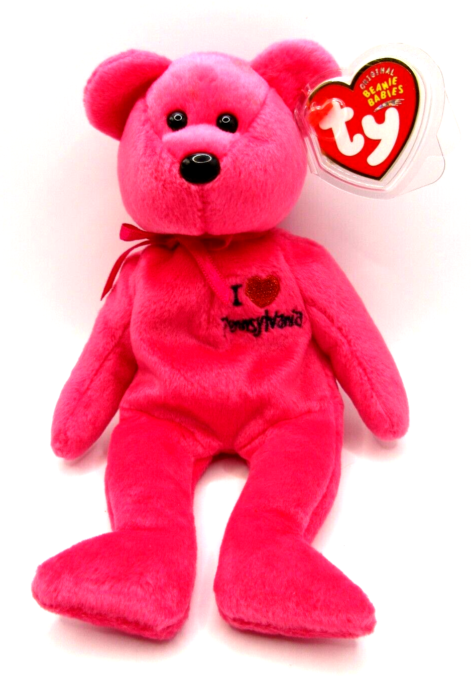 TY BEANIE BABY BEAR - I LOVE PENNSYLVANIA - MINT CONDITION - RETIRED WITH TAGS