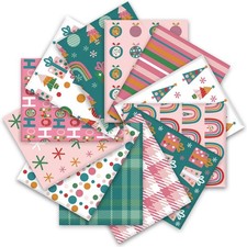 12Pcs Christmas Cotton Fabric Bundles Xmas Tree Snowflake Gift Box Fat Quarters