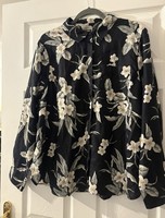 Land’s End Floral Linen Blouse Shirt Size 20/22 Brand New Without Tags