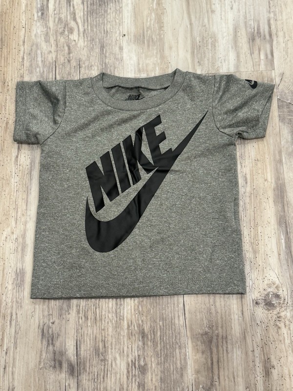 NIKE DRI-FIT Logo Tee Shirt Grey & Black 18 Months