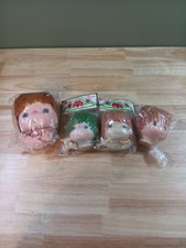4 Darice Plastic Multicolor Yarn Doll Heads Hands Craft Parts