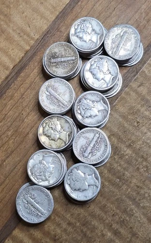 10 Mercury Dimes~Random Stack of 10 Unsearched 1916-45 VG+ *Read Description!*