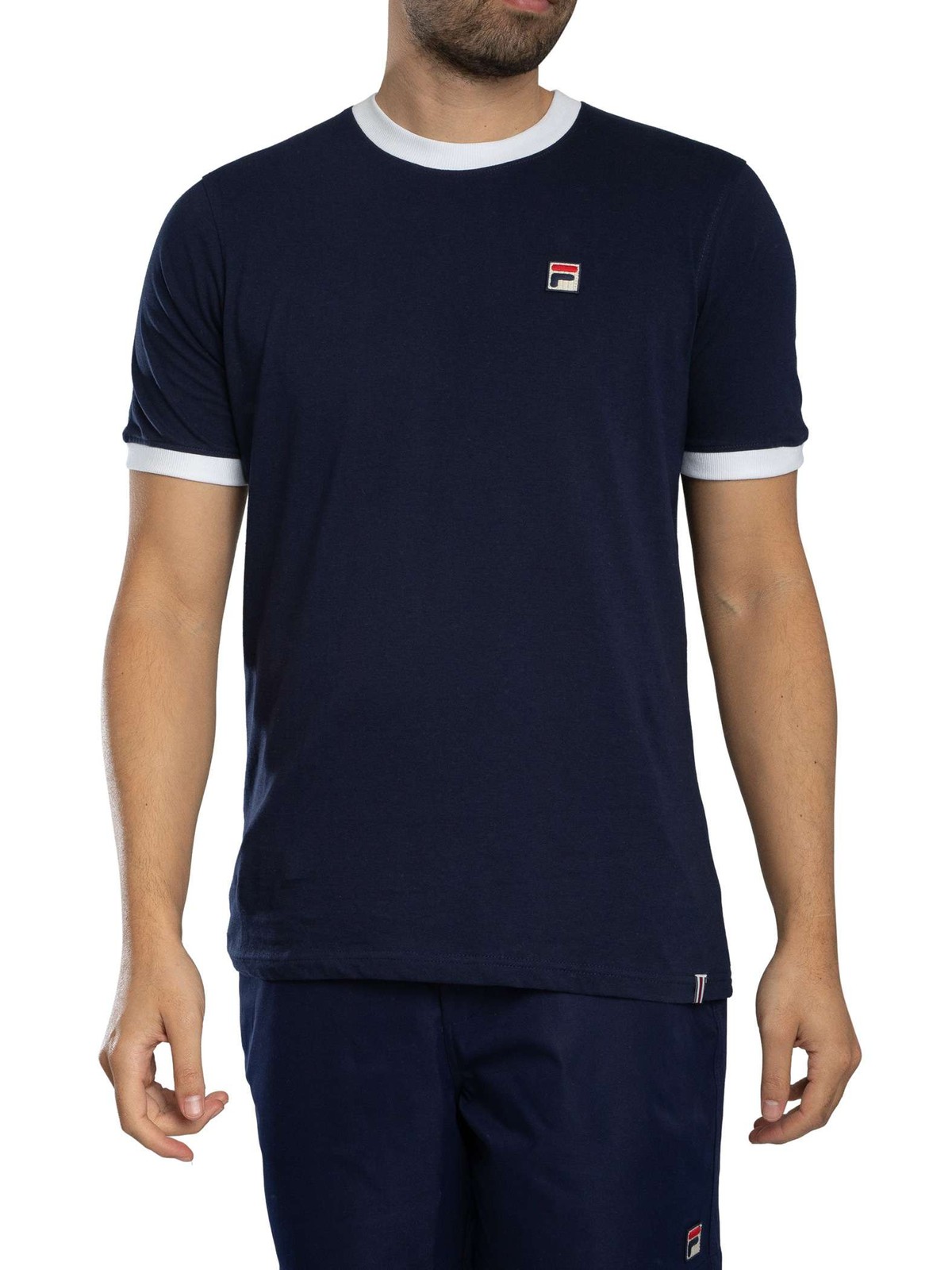 Fila Men's Peacoat/White Marconi Essential Ringer T-Shirt - Image 2
