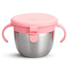 Munchkin  Snack   Stainless Steel Snack Catcher Cup with Lid, 9 Ounce, Pink
